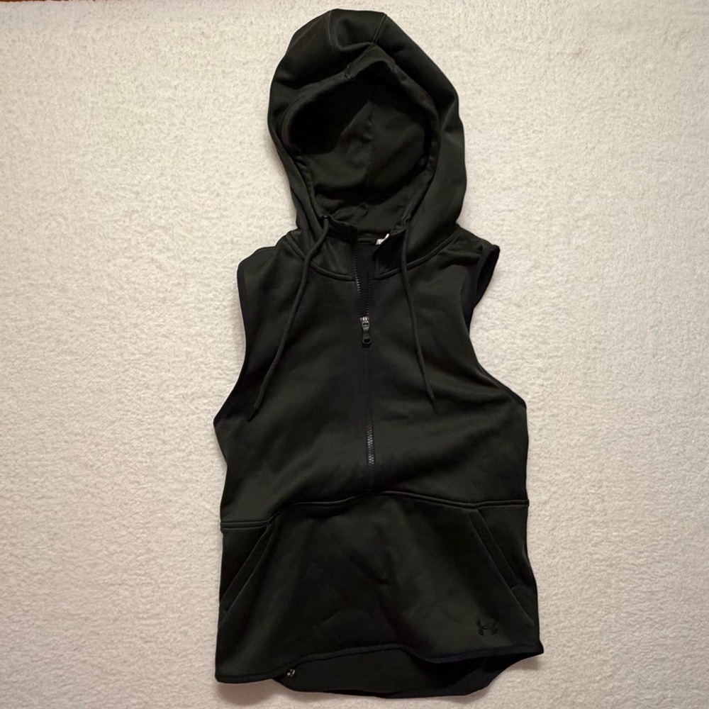UNDER ARMOUR Women's Hooded Vest extra small Cold Gear Storm1 Green